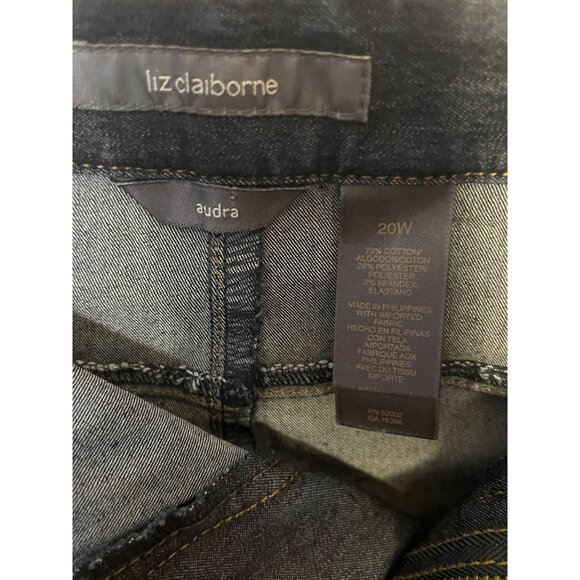 Liz Claiborne Audra 20W Dark Blue Denim Straight Leg Pants Comfortable Quality - Picture 11 of 16